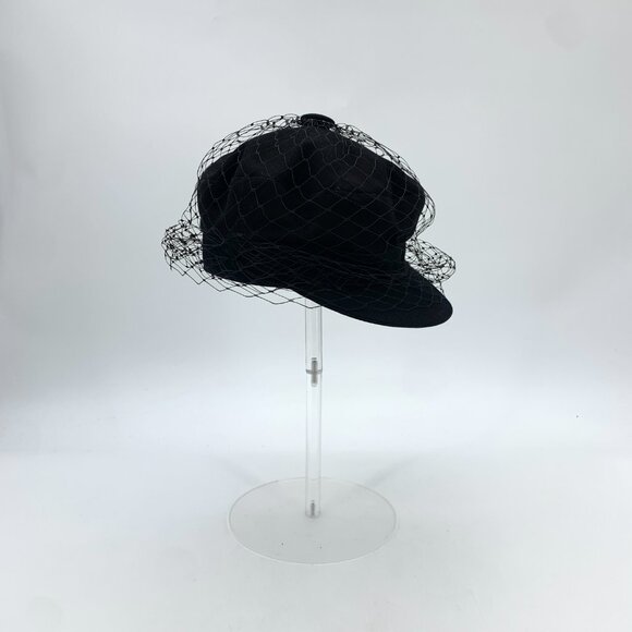 J19646 Christian Dior Black mesh cotton baseball cap Hat surround 56cm long brim main image 9